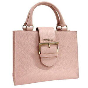 FURLA CHO Handbag MOONSTONE Pink Belt Buckle Shoulder Bag
